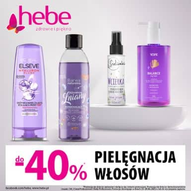 -40% na pielęgnacje włosów w HEBE w Galerii Metropolia