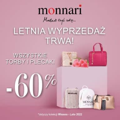 -60% na torby i plecaki w Monnari!